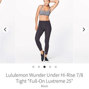 Lululemon High Rise 7/8 WU luxtreme sz 6